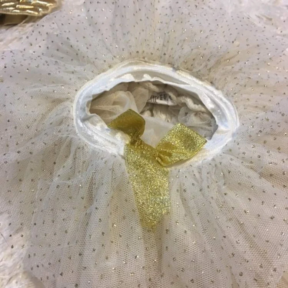 Newborn photo crop set Angel Costume Set White Gold Good Tutu‎ Wings Headband
